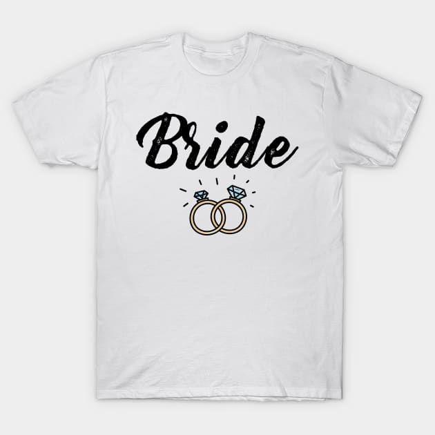 Bride with Diamond Ring Wedding Gift T-Shirt by Suniquin